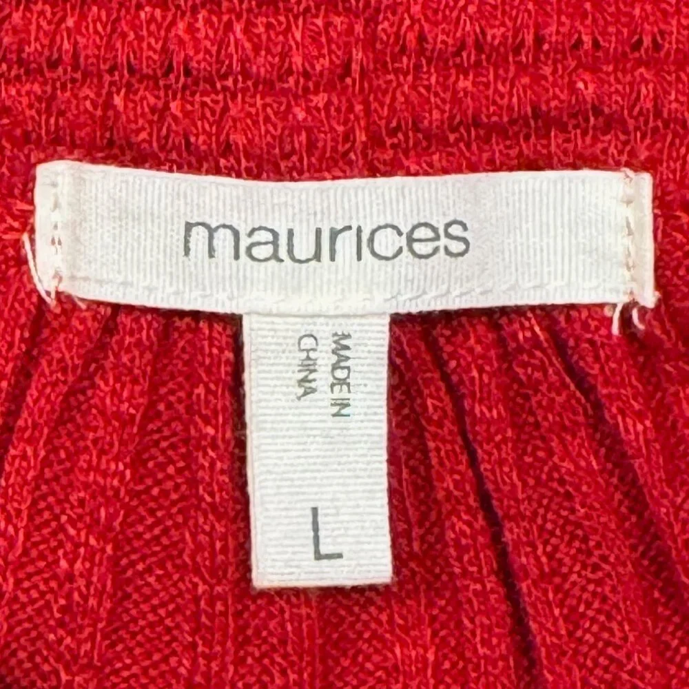 Maurice’s Burgundy Red Mock Neck Long Sleeve Top Size L Exposed Rough Seams - Picture 6 of 8